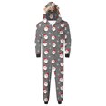 thumbnail image 6 of Odeerbi Christmas Onesie Pajamas for Family Holiday Sleep Jumpsuit Long Sleeve Family Christmas Pajamas Matching Sets Dad Fashion Lattice Print Plush Jumpsuit Sleepwear PJs Set Gray, 6 of 6