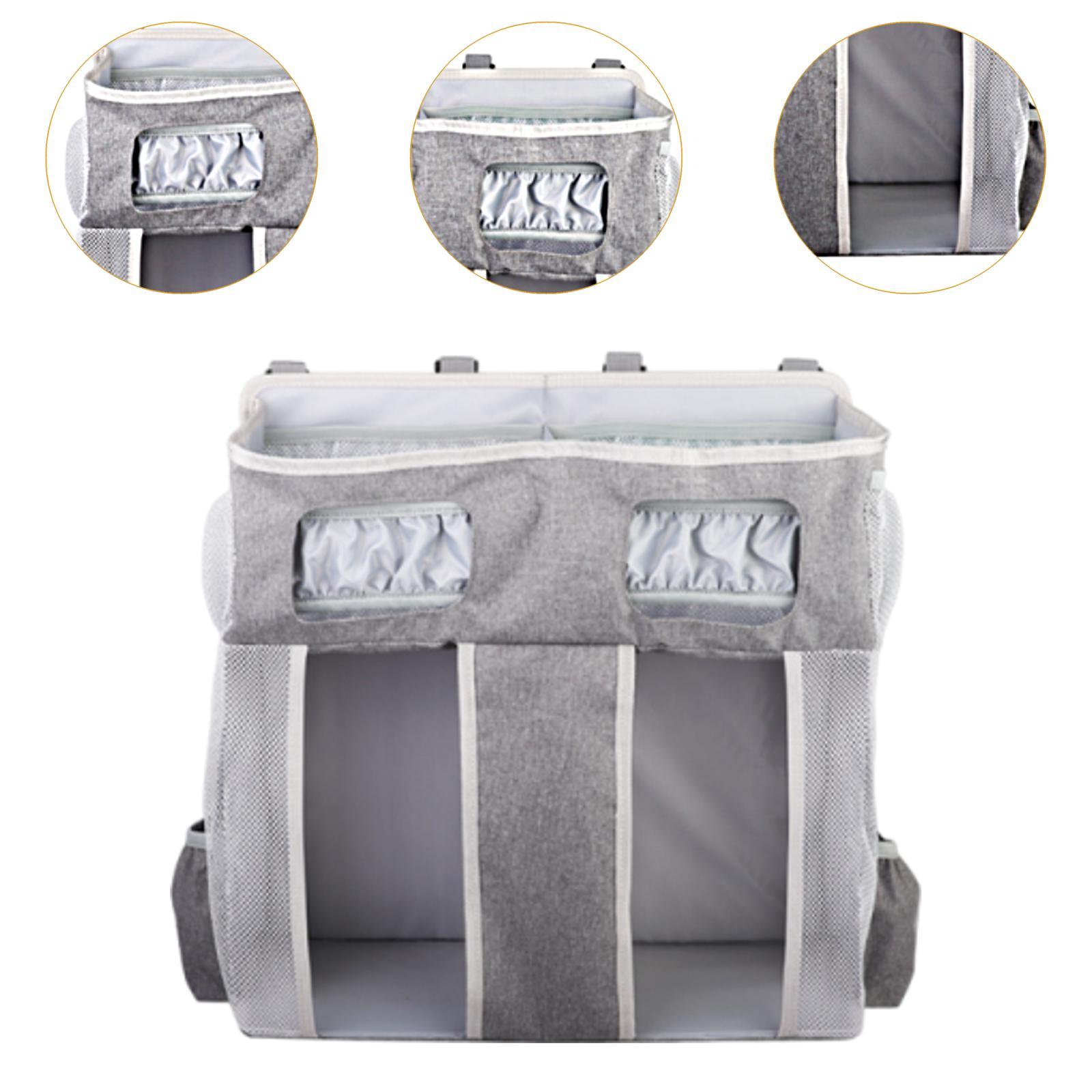 WeiLaiKeQi Hanging Diaper Organizer Spacious Changing Table Playard Baby Diaper Stacker Gray