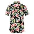 thumbnail image 4 of SSLR Men Hawaiian Shirt + Shorts Suits Casual Short Sleeve Button Down Beach Shirt Sets, 4 of 7