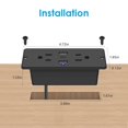 thumbnail image 4 of 5 in 1 Recessed Power Strip Flat Plug, 20W Fast Charging Furniture Outlet with USB, 2 USB Ports 1 USB-C, 6ft Power Cord., 4 of 7
