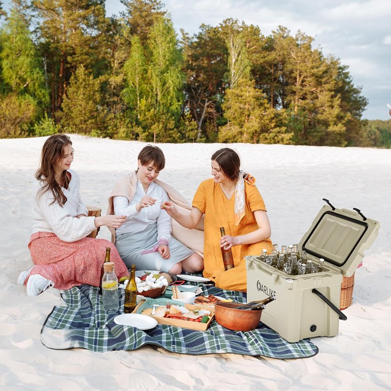 Oarlike 25 Quart Hard Camping Cooler, Portable Insulated Ice Chest