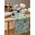 thumbnail image 6 of Vintage Blue Spring Floral Table Runner 72 Inches, Summer Butterflies Birdcage Retro Bed Runner Dresser Scarves Tabletop for Indoor Outdoor Parties/Ceremony/Banquet, 14" x 72", 6 of 8