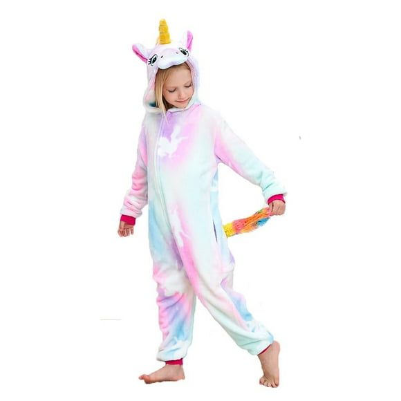 Uderui Pijamas de Unicornio para niños, Disfraz de Cosplay de una Pieza, Ropa de Dormir de Animales para niñas y niños
