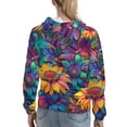 thumbnail image 7 of Kdxio Psychedelic Sunflowers Print Womens Oversized Hoodies Sweatshirts Hooded Pullover Tops Sweaters Casual-Medium, 7 of 7