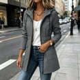 thumbnail image 6 of Jsaierl Women's Hooded Utility Anorak Jacket Drawstring Waist with Flap Pockets Lightweight Spring Fall Casual Travel Coat, 6 of 9