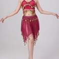 thumbnail image 2 of ZToonmas Women's Belly Dance 2-Piece Set Sparkly Coin Tassel Top and Asymmetrical Skirt Set for Carnival Performances, 2 of 8