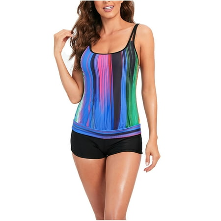 Tankini for Women  Split Swimsuit with Swim Tank Tops + Boyshorts Beachwear Bathing Suit