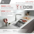 thumbnail image 3 of Stylish Undermount 32" Stainless Steel Double Bowl 50/50 Kitchen Sink with Grids & Strainers S-321XG, 3 of 11