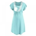 thumbnail image 2 of Maternity Nursing Nightgown Pregnancy Lace Maternity Sleepwear Breastfeeding Nightdress Gown Hospital Sleep Dress,S-2XL, 2 of 6