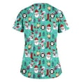thumbnail image 1 of T-Shirts pour Femmes, T-Shirts Courts à Col Montant pour Femmes, Manches Longues, Col en V, Blouse, T-Shirts pour le Travail, Noël, 1 of 3