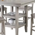 thumbnail image 3 of Benjara 5 Piece Counter Height Dining Set- Table & 4 Chairs- Padded Seats- Gray, 3 of 5