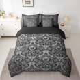 thumbnail image 2 of Homewish Vintage Damask Floral 7-Piece Bedding Comforter Set,Gothic Skull King Bedding Sets,Gray Victorian Bed Sheets For Boys Kids,Breathable Bedroom Decorative Reversible, 2 of 8