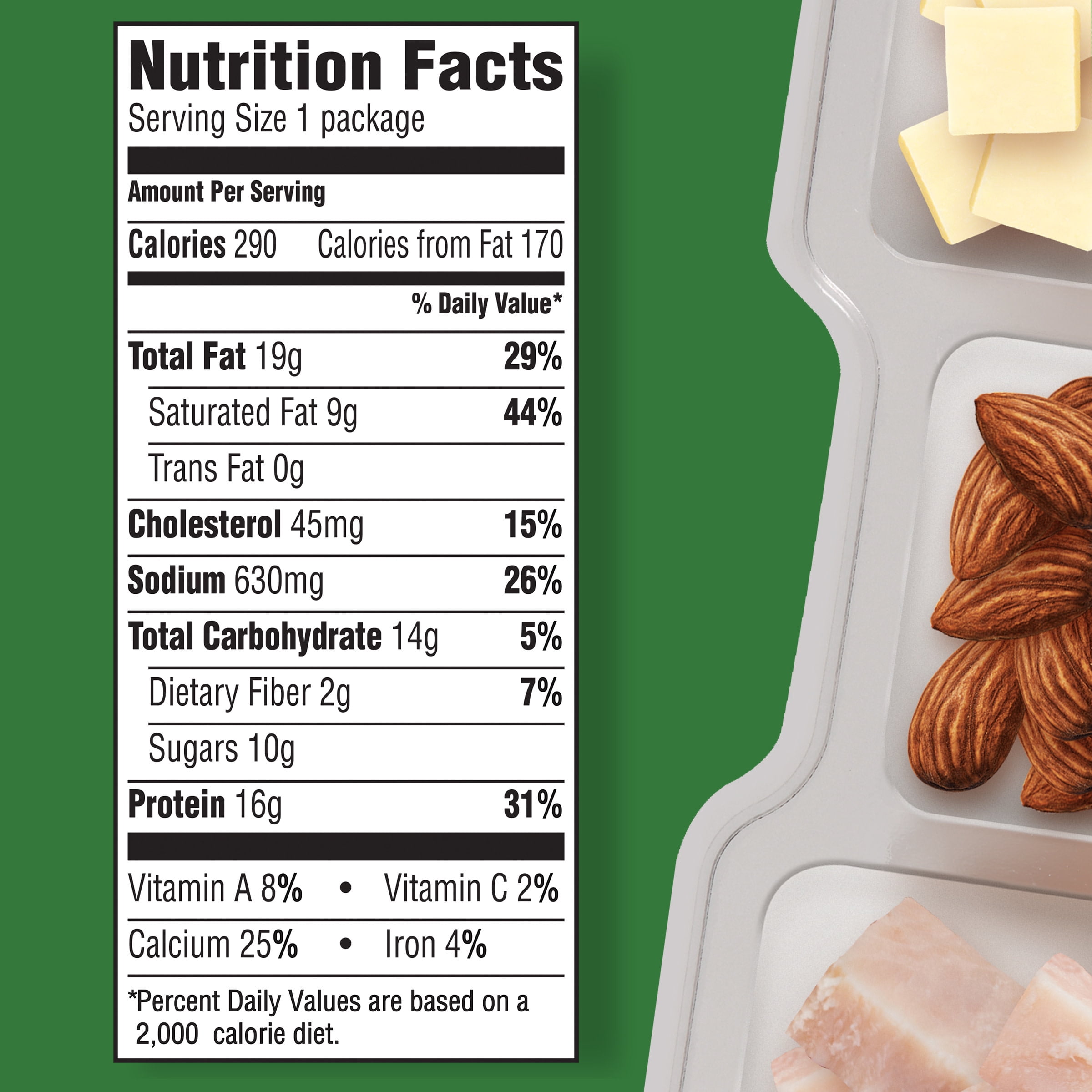 P3 Portable Protein Snack Pack & Protein Plate with Turkey, Almonds