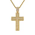 thumbnail image 3 of Hip Hop Iced Out Big Knight Cross Pendant Male 14K Yellow Gold Christian Necklace For Men Religious Jewelry Gift, 3 of 3
