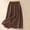 Brown, variant on qelini Linen Max Skirt for Women Long Skirt Elastic High Waist A-line Skirt Solid Color Casual Skirt