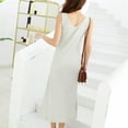 thumbnail image 3 of Puntoco Nightgown for Women U-Neck Sleeveless Solid Modal Maxi Nightgown, Loose Full Length Ankle-Grazing Casual Tank Home Loungewear Slip Dress Gray M, 3 of 5