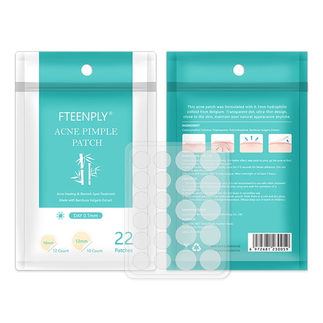 FTEENPLY Parche de curación de espinillas para el acné Cubierta absorbente invisible Pegat Abanopi Parche de espinillas para el acné
