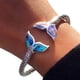 thumbnail image 5 of Pulsera Para Mujer, Brazalete De Cola De Sirena De Aleación De Aluminio, Brazaletes Abiertos Ajustables, Pulseras, Regalo De Joyería Para Mujeres Y Niñas Yuarrent AP005838-00, 5 of 6