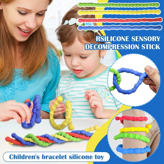 Novelty Textured Sensory Bracelets, Silicone Twisting Fidget Sticks For Stress And Pressure Release, Fidget Toys For Student Inattention Improvement