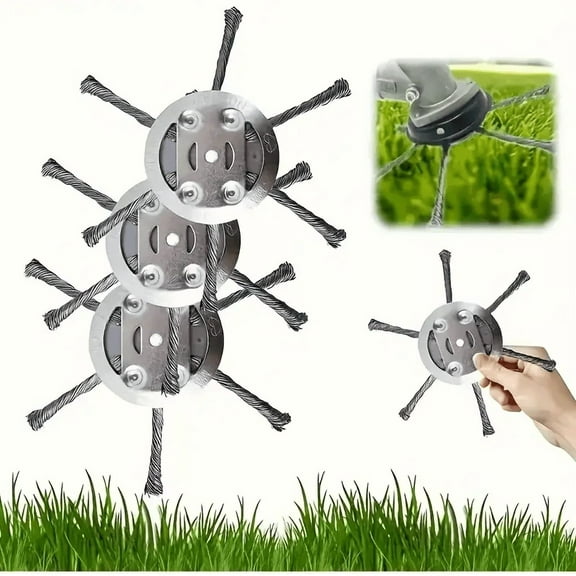 Paddsun Steel Wire Grass Trimmer Head, 3Pack String Trimmer Replacement Head, Fits 6 inch Electric Weed Trimmer with 5mm(0.2inch) Bore Size