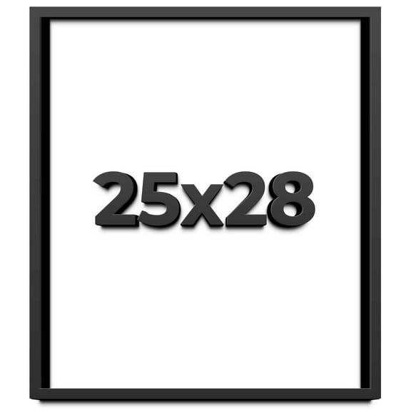 25x28 Shadow Box Frame Black | 1 inches Deep Real Wood Contemporary Shadowbox Display Frame | UV