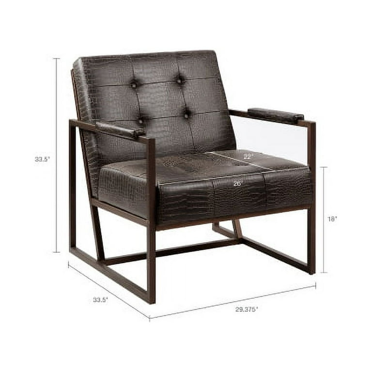 Waldorf Lounge Chair for Bedroom Contemporary Alligator Faux
