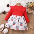 thumbnail image 6 of Toddler Girls Winter Valentine's Day Long Sleeve Ribbed Red Koala Love Printed Dress Vintage Dress for Girls Baseball Smocked Dress Kids Christmas Dresses Dress Girls Tulle Long Bridesmaid Dress, 6 of 8