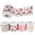thumbnail image 4 of 4 rollos de papel higiénico navideño, servilletas de papel con diseño de Feliz Navidad y Papá Noel, ideales para rellenar calcetines navideños o decorar el baño en Navidad., 4 of 7