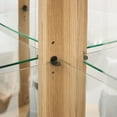 thumbnail image 6 of Roomfitters Corner Glass Display Cabinet, Lighted Curio Cabinet, Corner Display Case for Living Room, Antique Collection, Wine or Bar Glass Storage, Light Included, Light Oak, 6 of 6