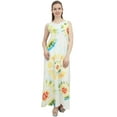 thumbnail image 2 of Bimba Women's Printed Casual Rayon Sleeveless V-Neck Beach Wear A-line Dress - 4, 2 of 4