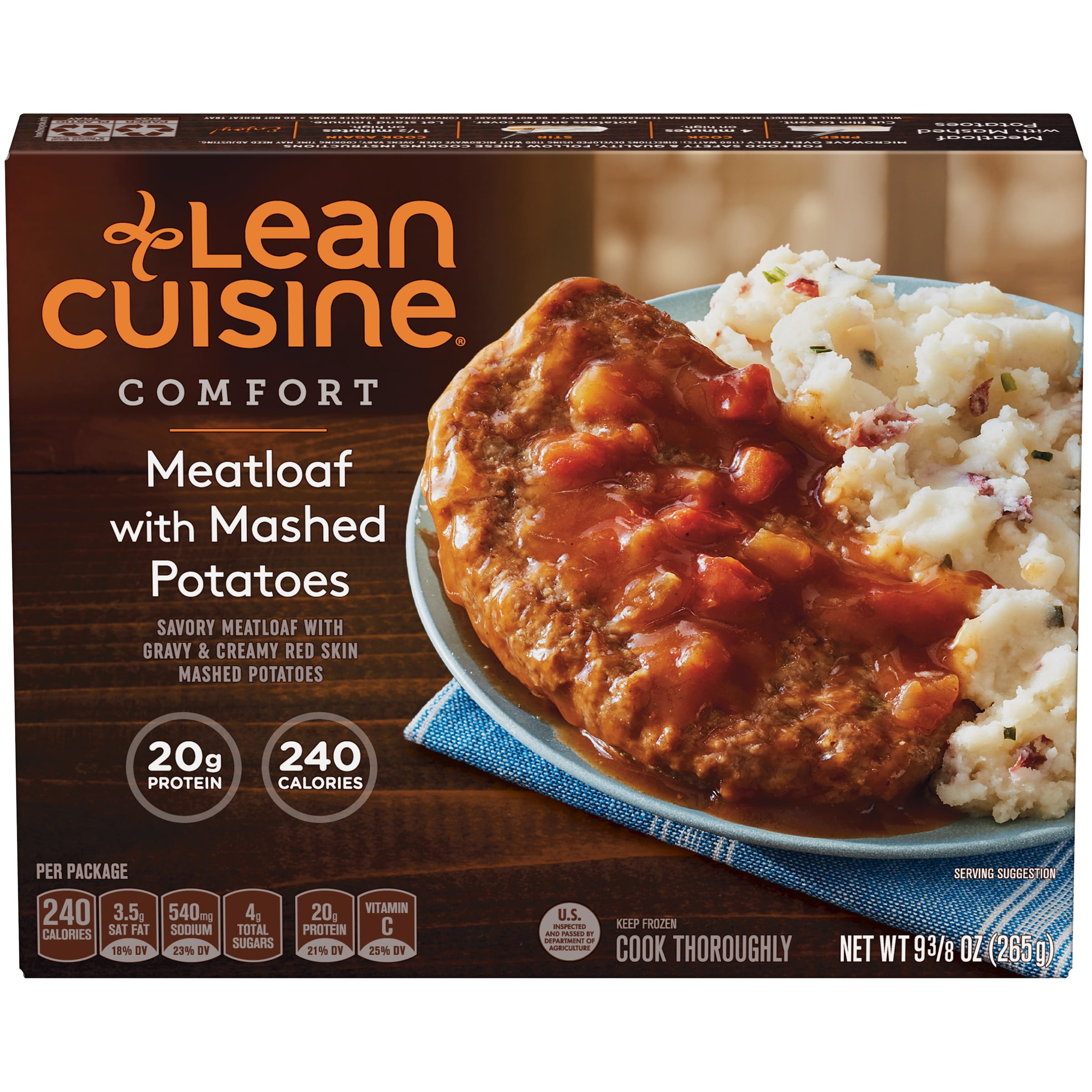 LEAN CUISINE COMFORT Meatloaf with Mashed Potatoes 9.38 oz. Box