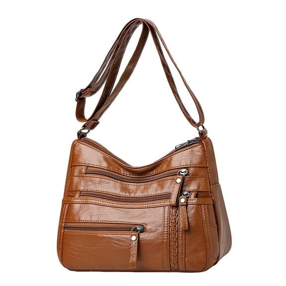 Stylago Women Crossbody Purse Leather Messenger Shoulder Bags Fashion Soft Medium Tote Top Handle Satchel Gift for Lady Brown