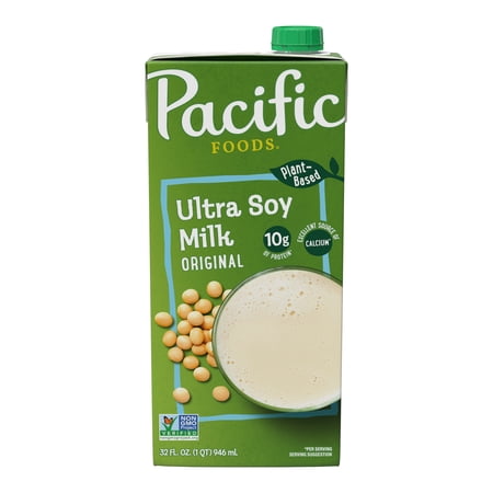 Pacific Foods Original Ultra Soy Milk, Plant Based Milk, 32 oz Carton