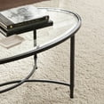 Southern Enterprises Quibilah Metal/Glass Oval Coffee Table
