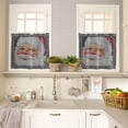 thumbnail image 4 of Santa Claus Kitchen Curtains and Valances Set, Christmas Xmas Retro Grey Rod Pocket Window Valance 18 Inch Window Curtain Panels for Living Room Bedroom Laundry, 27.5x24in, 3 Pieces, 4 of 7
