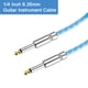 thumbnail image 3 of 1 PCS Cable de instrumento para guitarra de 20 pies 1/4 pulgada a 1/4 pulgada recto 6.35mm cable de interconexión de audio trenzado azul, 3 of 6