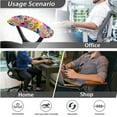 thumbnail image 4 of FKELYI Pink Tropical Palm Tree Print Office Chair Cover with 2 Pcs Armrest Covers Dustproof Swivel Boss Chair Protector Armchair Slipcover for Home Office Decor, Small, 4 of 6