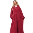 thumbnail image 2 of Wearable Blanket Hoodie for Adult Plush Blanket Sweatshirt size, 2 of 10
