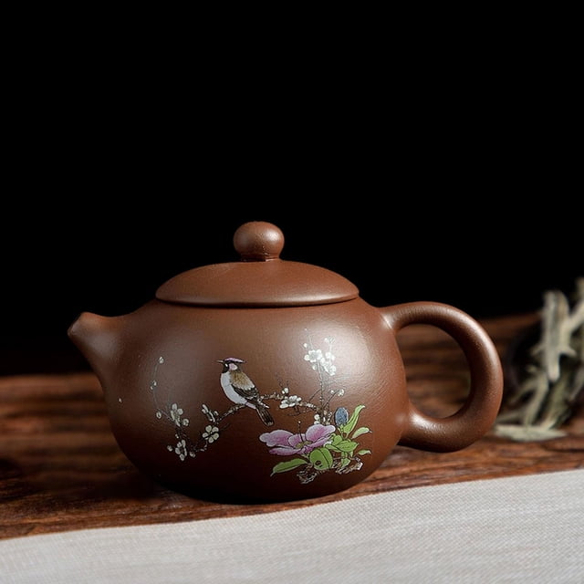 Tetera tradicional Kung Fu Tetera Coleccionables Decoración hecha a mano para la oficina en el hogar con de bolas Tetera Tetera antigua 170ml pájaro perfecl tetera zisha