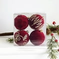 thumbnail image 4 of Weekly Deal karymi Christmas Decorations 8Cm4Pcs Flocked Balls Multi Color Plushs Flocked Christmas Balls Window Hangings Birthday Gifts up to 90% off up to 70% off, 4 of 6