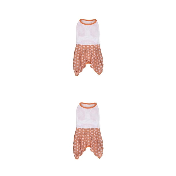 Methold Mameluco para perros Verano Primavera Disfraz de mascota flexible multicolor diario Pantalones para mascotas Patrón de puntos Ropa para estrellas naranjas METRO 2piezas Methold CBP342205