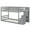 Grey, variant on Costway Twin Over Twin Low Bunk Bed Solid Wood Floor Bunk Bed Frame with Storage Stairs