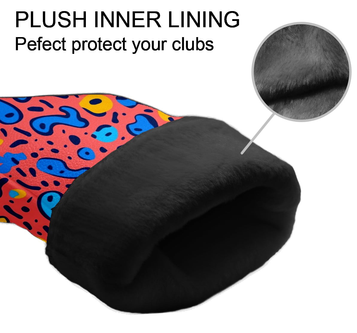 Golf Club Covers PU Leather Waterproof Head Covers for Fairway Woods Hybrids Irregular Pattern Unisex Fits Most Brands