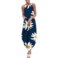 thumbnail image 2 of SMihono Robe Maxi Bohème d'Été pour Femmes Grande Taille Robe d'Été Décontractée pour Femmes Sans Manches à Col Licou Jupe à Bretelles Fendue Robe Maxi à Imprimé Robe de Plage Évasée, 2 of 4