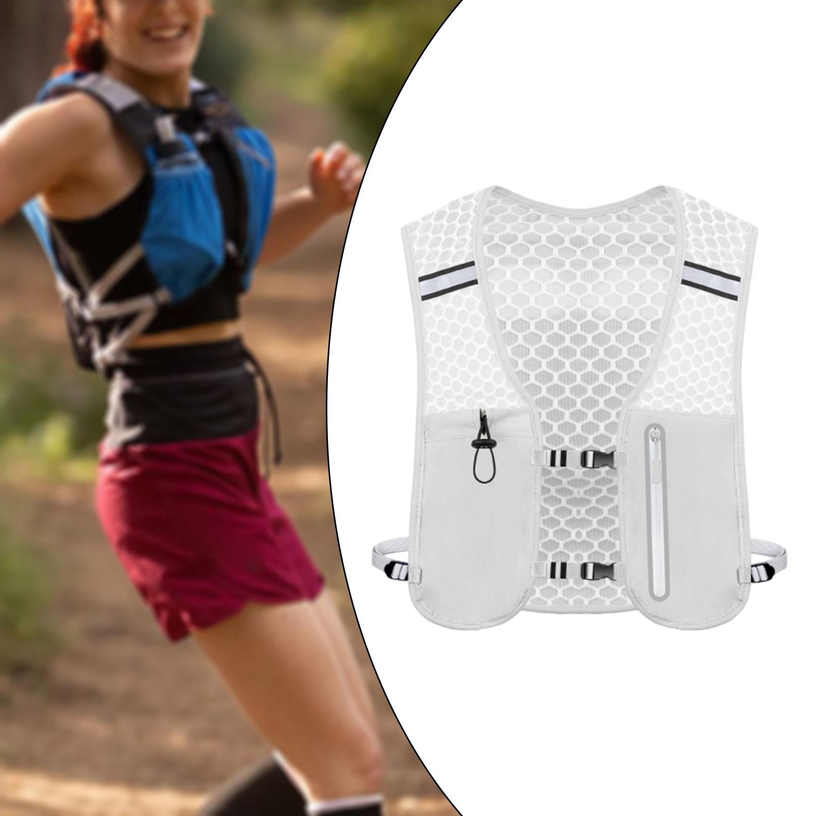 QccHieUs Running Vest Pack 2 L with Adjustable Waistband Outdoor Sports Bag for Women Men gray