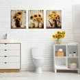 thumbnail image 4 of HFDF 3 Pcs Rustic Sunflower Bathroom Wall Decor Farmhouse Pictures Canvas Soothing Calming Nature Botanical Vintage Floral Country Prints Spring Summer for Bedroom 11x14inch Framed, 4 of 6