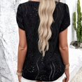 thumbnail image 2 of Spring/summer style casual jacquard short sleeve top, 2 of 10