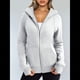 thumbnail image 4 of Sudaderas con Capucha y Cremallera para Mujer, Chaquetas de Forro , Sudaderas de Gran Tamaño, Conjuntos de Moda de Otoño, Suéteres, Ropa de Invierno. Gris XL, 4 of 10