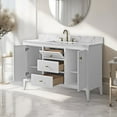 thumbnail image 2 of Vanity Art 48" Double Door Bathroom Vanity with Sink, Freestanding Storage Cabinet with Engineered Marble Top, Flip Down Tray, Drawer, and Shelf, 2 of 8