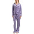 thumbnail image 4 of MUK LUKS Women's 2 Piece Pajama Set, Lovely Gems Button Down Top and Pajama Pants, Tiny Stars, XL, 4 of 5